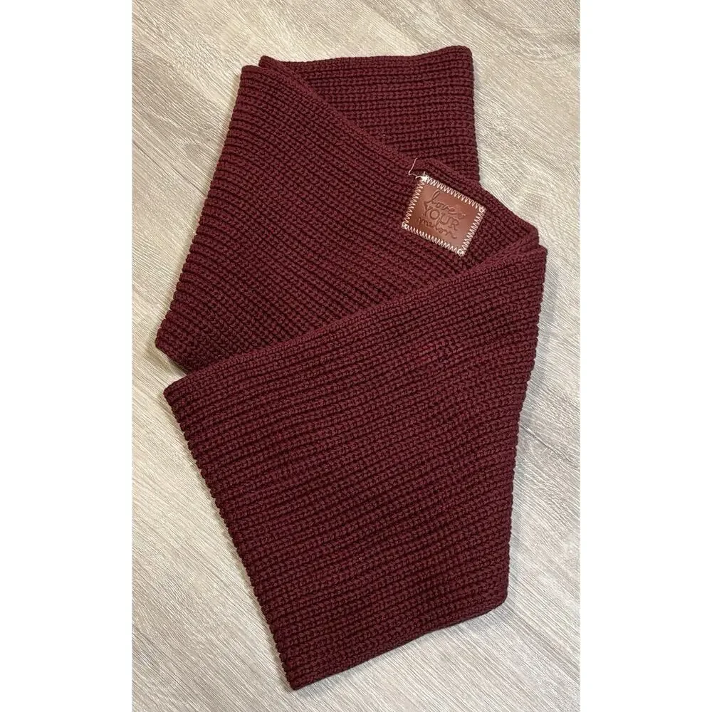 Love You Melon Knit Soft‎ Infinity Scarf Winter Maroon